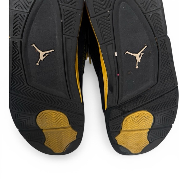 Jordan Retro High-Top Sneakers in Black and Yellow-NO LACE - Picture 4 of 5